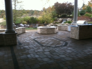 Paver Rug Inlay in Outdoor Room